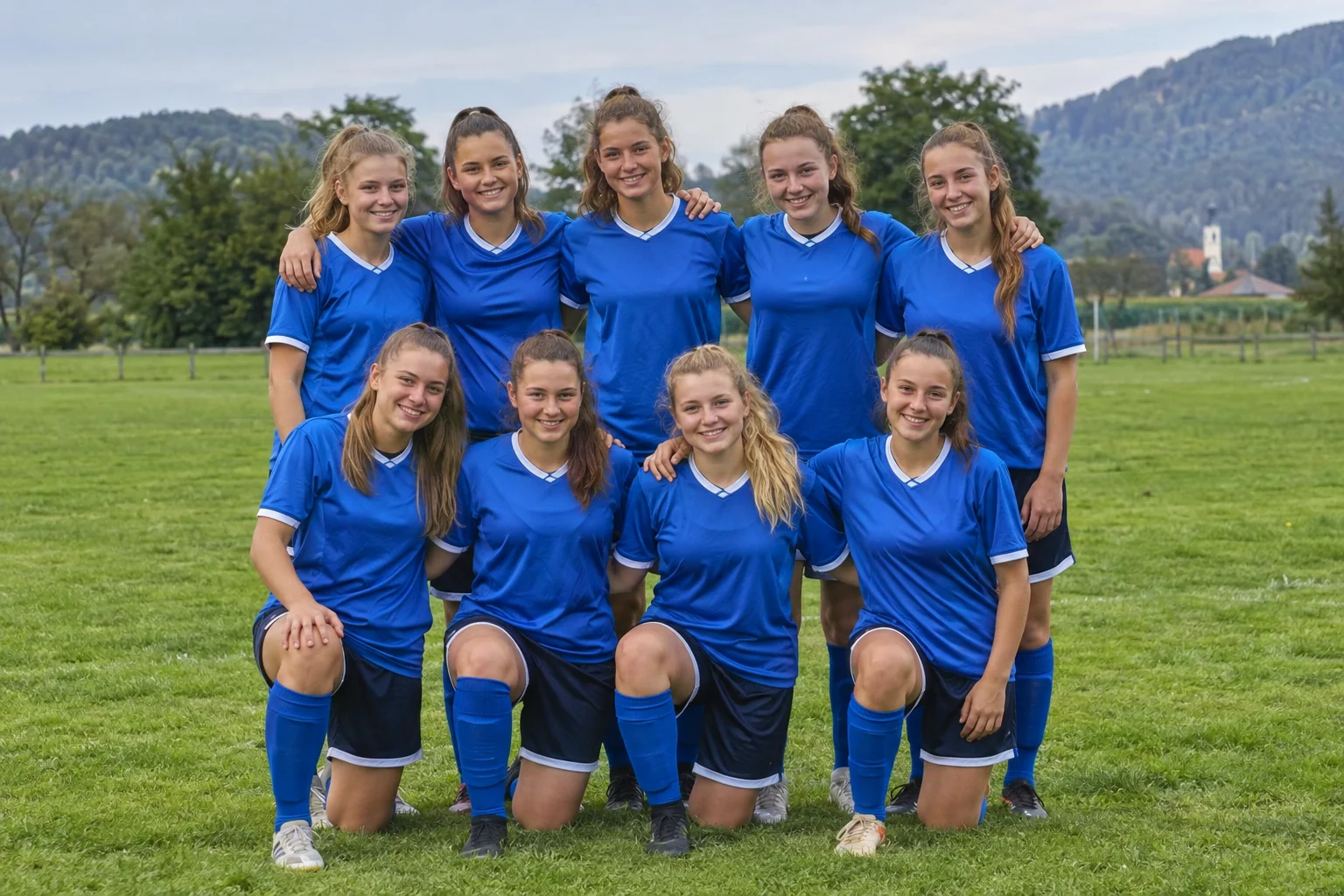 KI-Muster: U17-Mannschaft auf dem Fußballplatz